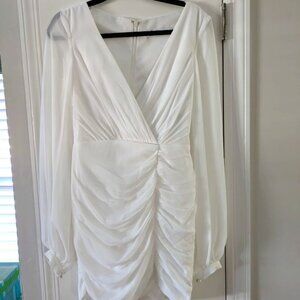 IEENA for MacDuggal White Long Sleeve Mini Dress